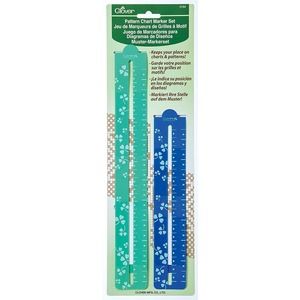 Clover Pattern Chart Magnetic Gage Place Marker Set, 8-1/2-Inch and 11-3/4-Inch